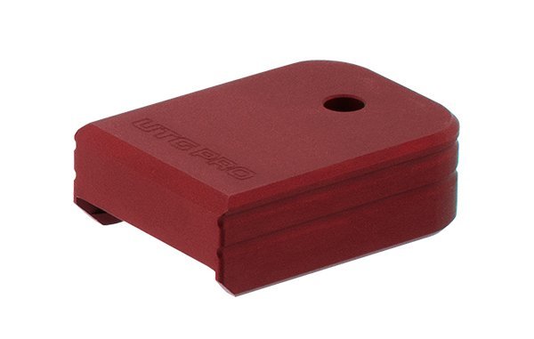 Fondello UTG PRO +0 in alluminio rosso per caricatori Glock