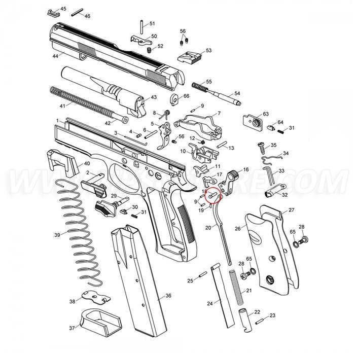CZ Hammer Pin cz 75/85/97  - Black