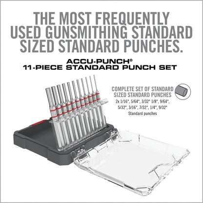 Real Avid ACCU-PUNCH 11-PIECE STANDARD STEEL PIN PUNCH SET Cacciaspine Acciaio