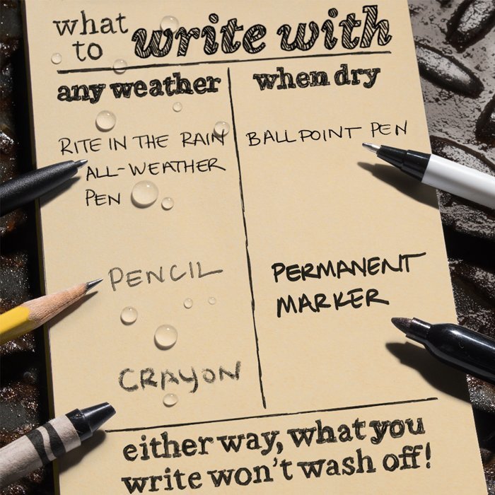 Rite In The Rain Mini-Stapled Notebook - Brown