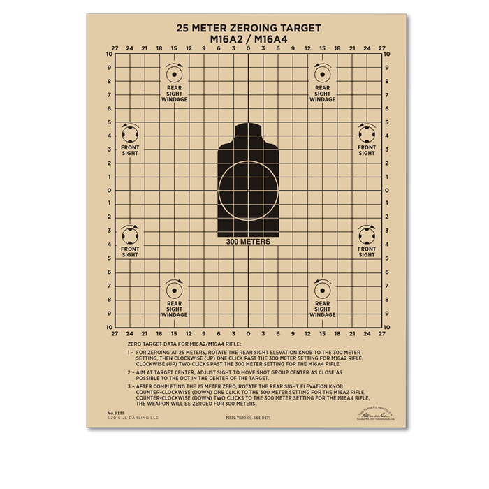 Rite In The Rain 25 Meter Zeroing Target