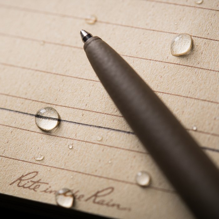 Rite In The Rain Flat Dark Earth Metal Clicker Pen - Black Ink