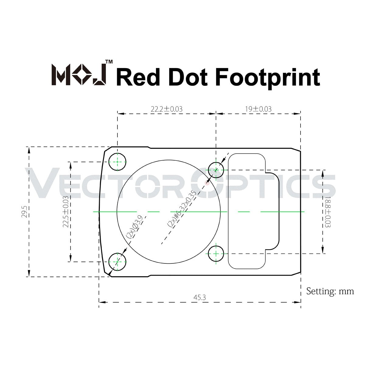 Vector Optics - MOJ Red Dot Sight Cantilever Picatinny Riser Mount