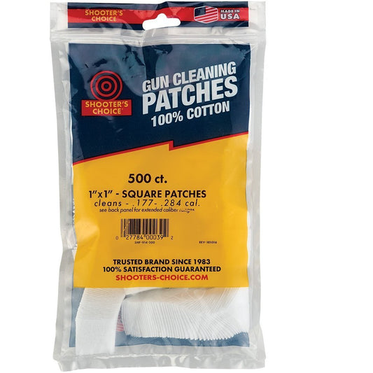 Shooter's Choice 1" Cotton Gun Cleaning Patches- 500 count