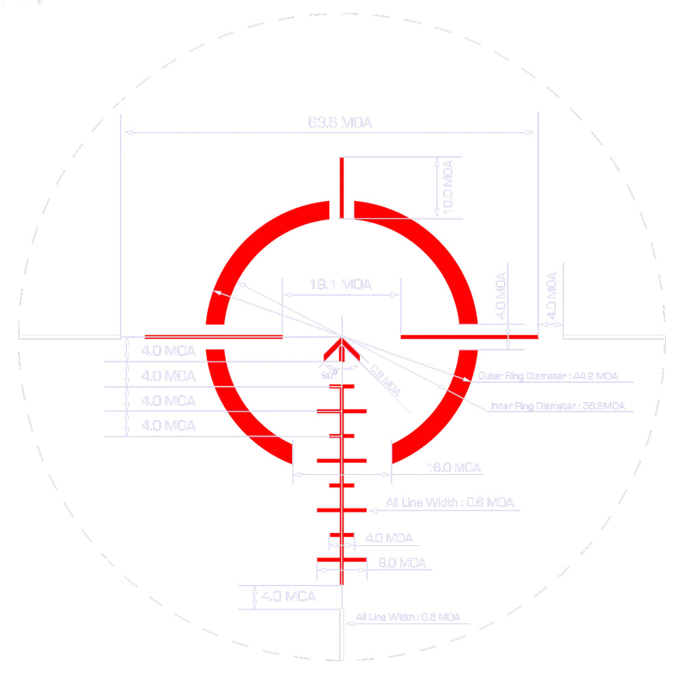 Swampfox TRIHAWK 3X30 Prism Scope MOA Red Reticle