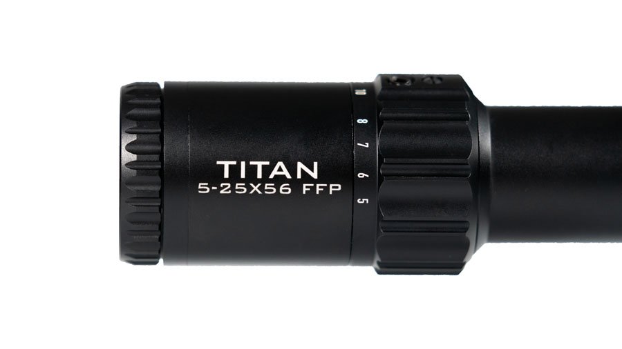 ELEMENT OPTICS TITAN  Riflescope 34mm Tube 5-25X56 FFP 1/4 MOA EHR-1C Reticle