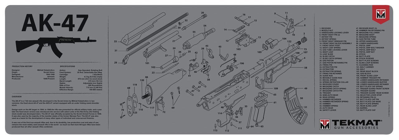 TekMat AK-47 In Grey Gun Cleaning Mat
