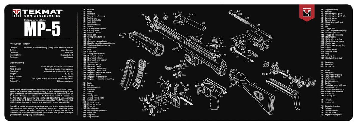 TekMat Heckler & Koch MP5 Gun Cleaning Mat