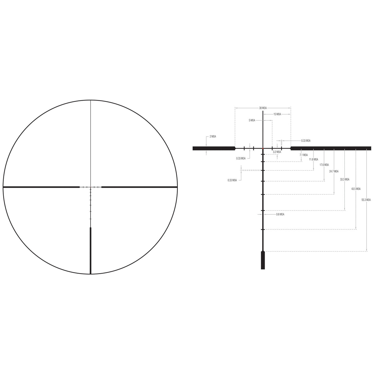 Trijicon Riflescope Credo 30mm Tube HX 1-6x24mm SFP Red LED Dot, BDC Hunter Holds .223 Reticle
