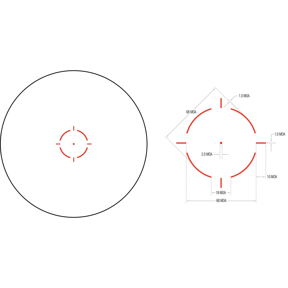 Trijicon MRO HD Red Dot 1X25 68MOA Circle With 2MOA Center Dot Black Finish, Full Co-Witness Mount