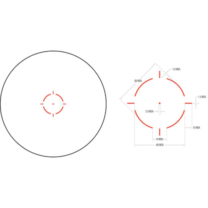Trijicon MRO HD Red Dot 1X25 68MOA Circle With 2MOA Center Dot Black Finish, Full Co-Witness Mount