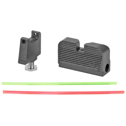 Taran Tactical Innovation Ultimate Fiber Optic Sight Set Fits Glock MOS Standard Height - Black Finish