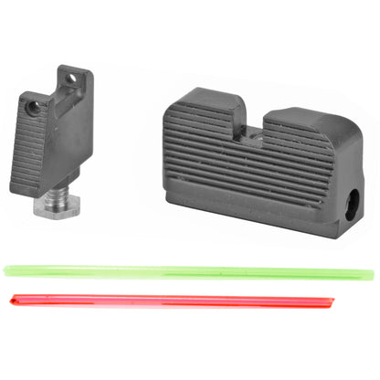 Taran Tactical Innovation Ultimate Fiber Optic Sight Set Fits Glock MOS Co-Witness Height - Black