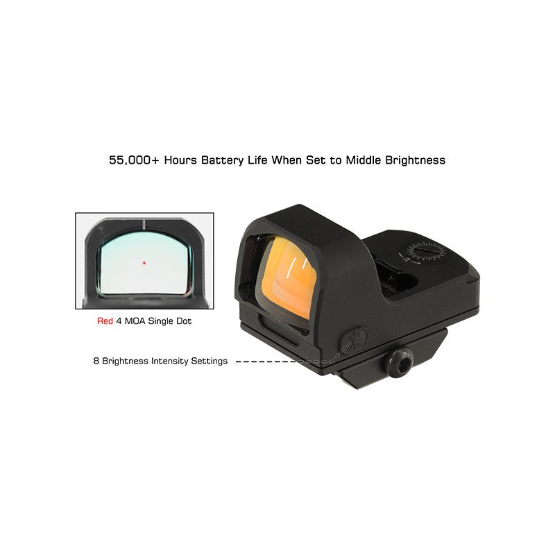 UTG Reflex Micro Dot, Red 4 MOA Single Dot OP-RDM20R