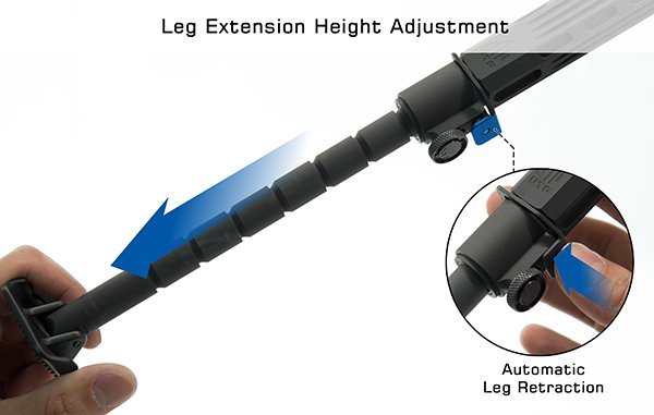 UTG Big Bore Full Stability Bipod 9"-14" Center Height