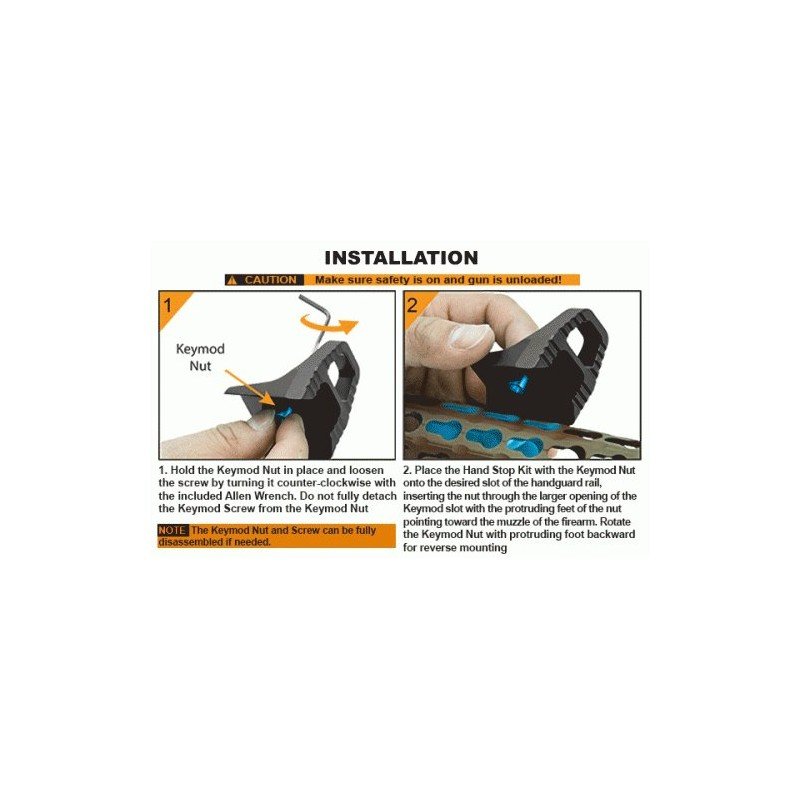 UTG Super Slim Keymod Hand Stop/ Barricade Rest Kit - Black