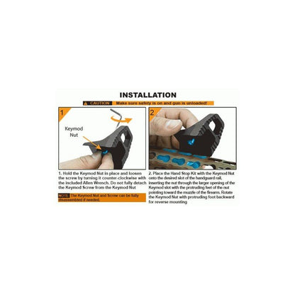 UTG Super Slim Keymod Hand Stop/ Barricade Rest Kit - Black