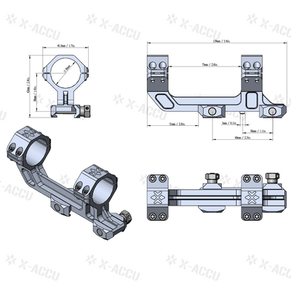 Vector Optics - 30mm 1-Piece Extended Picatinny AR Mount