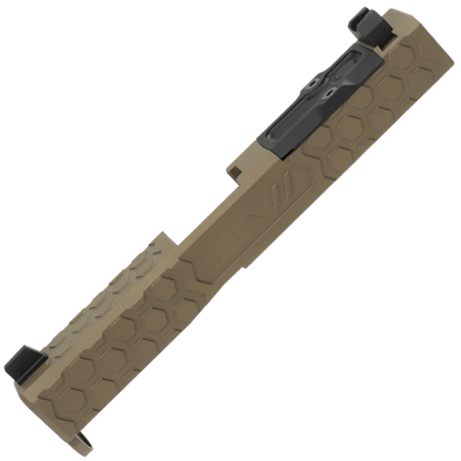 ZEV Technologies Hexcut Stripped Slide With RMR Plate, Glock 19 Gen 4, Fde