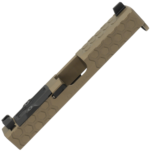 ZEV Technologies Hexcut Stripped Slide With RMR Plate, Glock 19 Gen 4, Fde