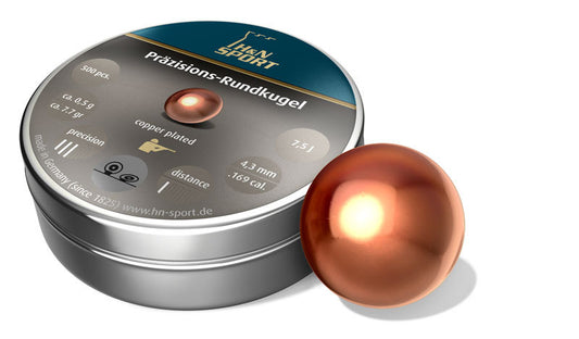 H&N Sport pallini sferici di precisione grafitati neri 4,40 mm, latta da 500