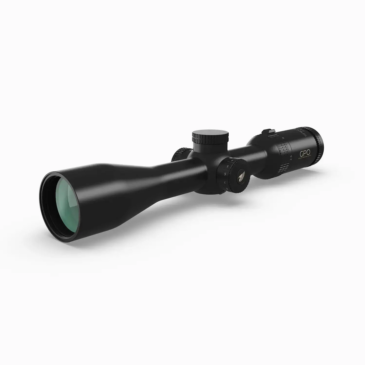 GPO Spectra 4x 2,5-10x44i, vista anteriore di tre quarti