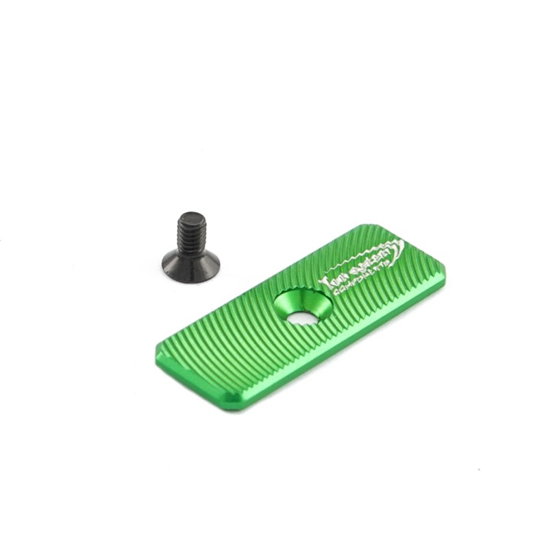 Toni System Pulsante di sgancio maggiorato 42 x 16 mm con foro centrale – Verde