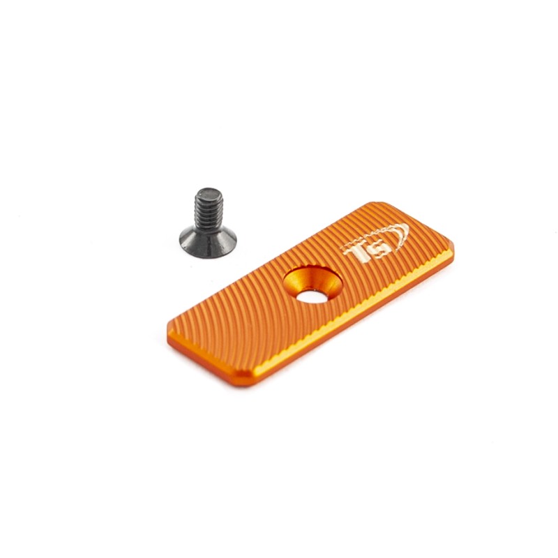Toni System Pulsante di sgancio maggiorato 42 x 16 mm con foro centrale – Arancione