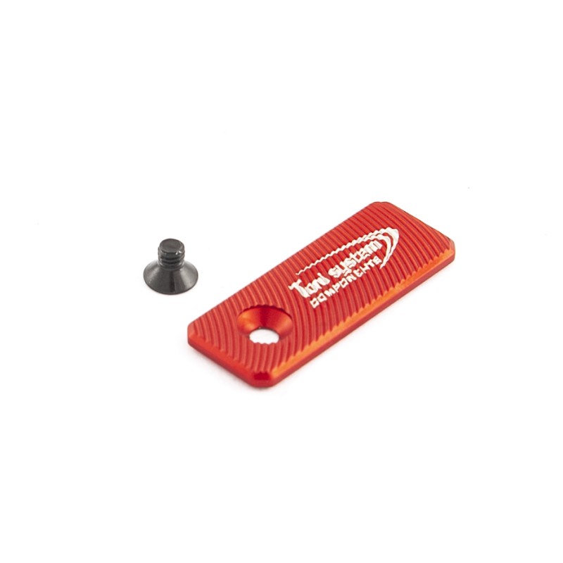 Toni System Pulsante di sgancio maggiorato 42 x 16 mm con foro laterale – Rosso