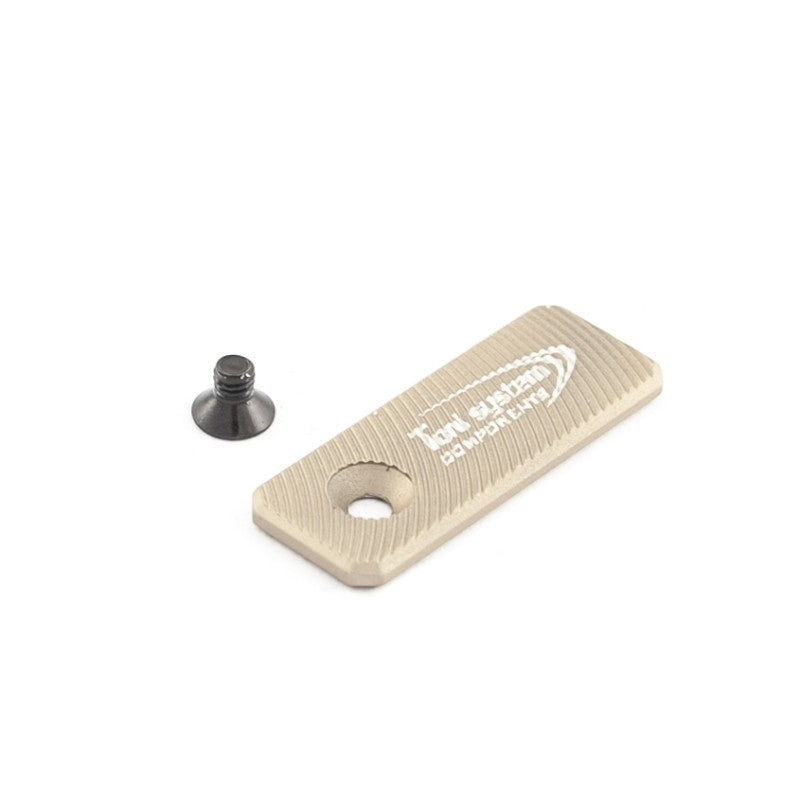 Toni System Pulsante di sgancio maggiorato 42 x 16 mm con foro laterale – Sabbia