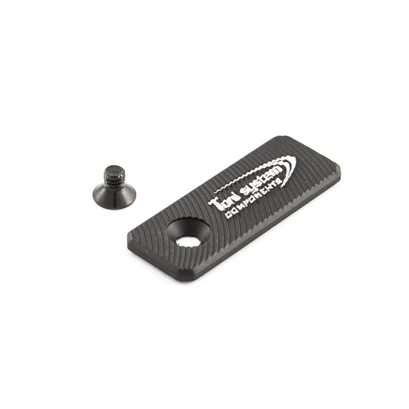 Toni System Pulsante di sgancio maggiorato 42 x 16 mm con foro laterale – Nero