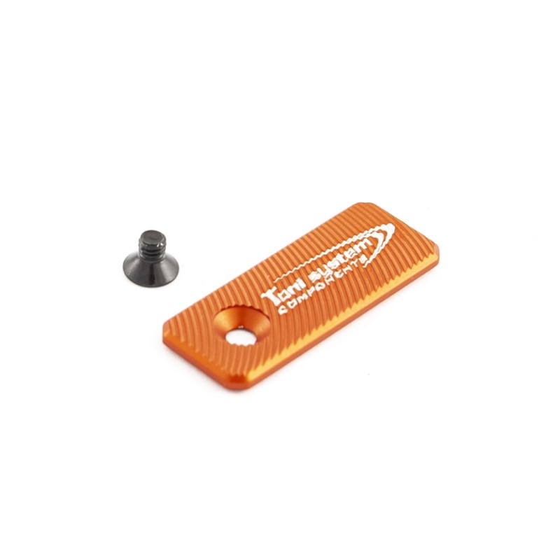 Toni System Pulsante di sgancio maggiorato 42 x 16 mm con foro laterale – Arancione