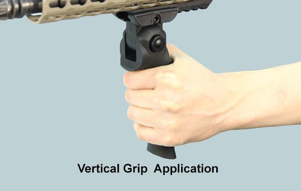 UTG impugnatura Apache Multi-Angle Grip nera, vista 7