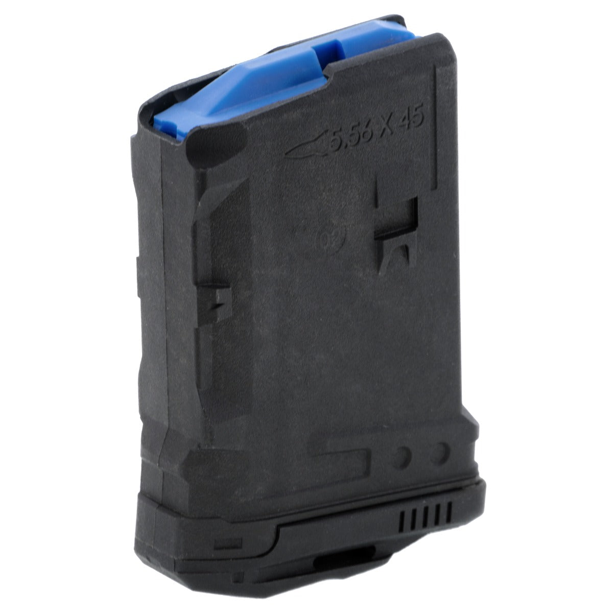 UTG caricatore AR15 5.56 NATO/.223 Remington 10 colpi in polimero nero con elevatore blu