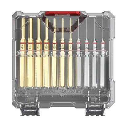 Real Avid ACCU-PUNCH 11-PIECE STANDARD BRASS & STEEL PIN PUNCH SET Cacciaspine