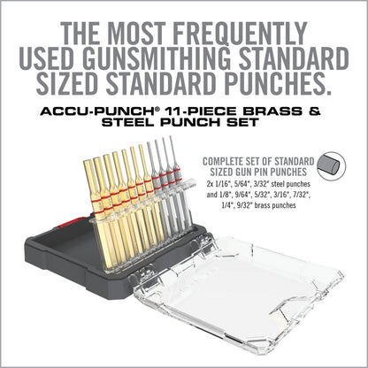 Real Avid ACCU-PUNCH 11-PIECE STANDARD BRASS & STEEL PIN PUNCH SET Cacciaspine
