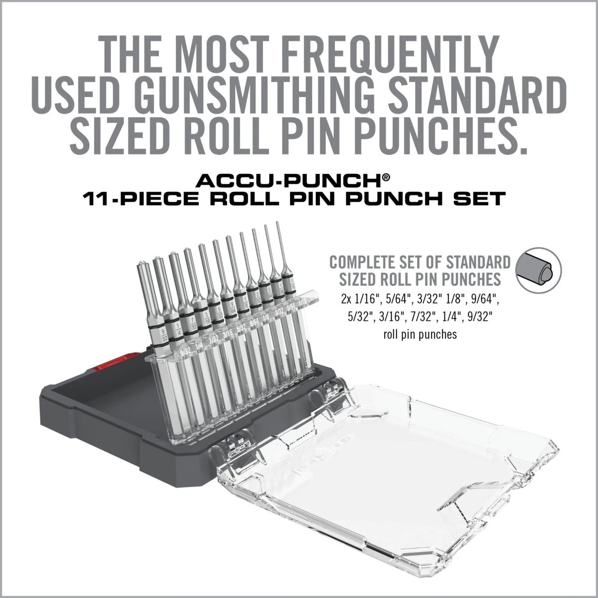 Real Avid ACCU-PUNCH 11-PIECE ROLL PIN PUNCH SET Cacciaspine