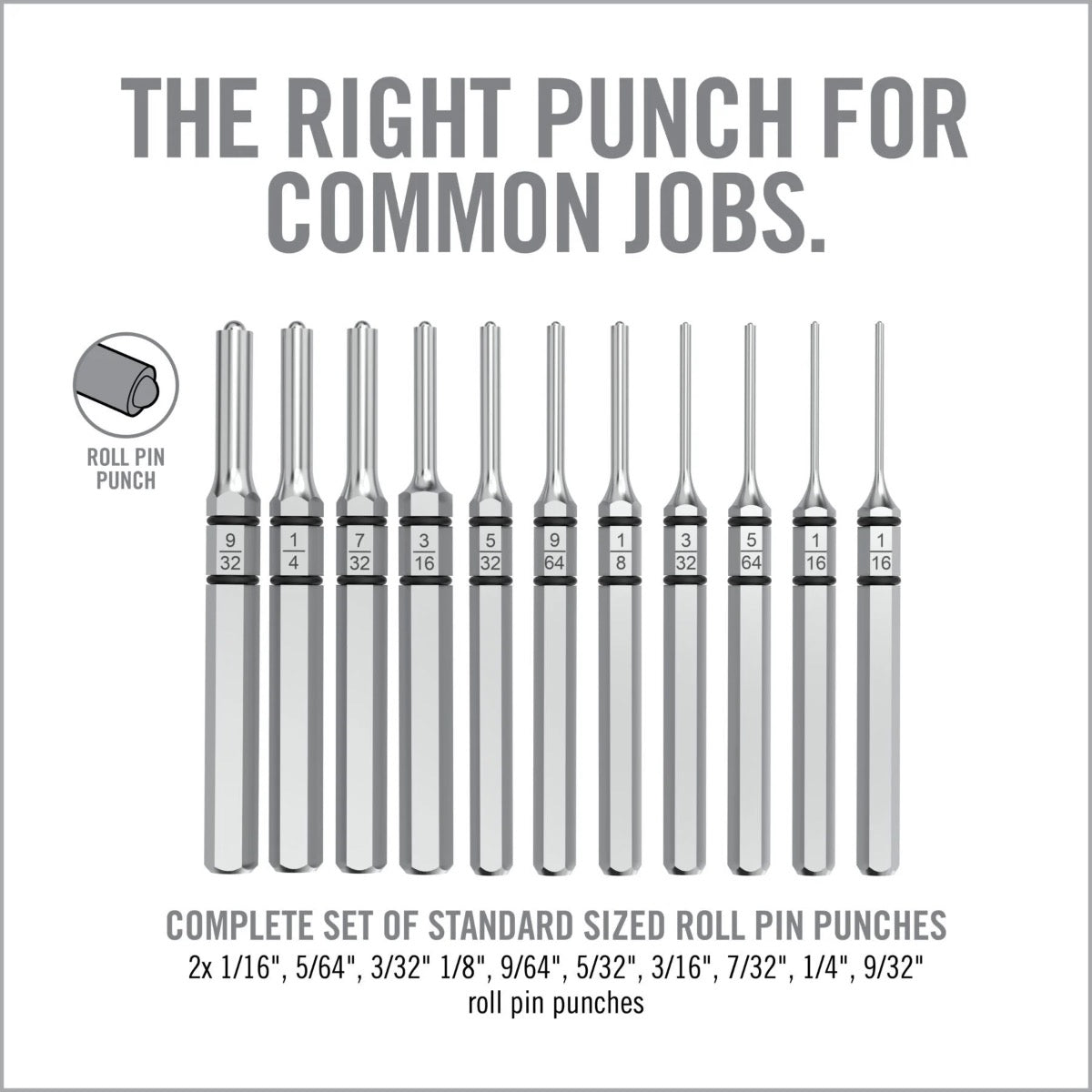 Real Avid ACCU-PUNCH 11-PIECE ROLL PIN PUNCH SET Cacciaspine