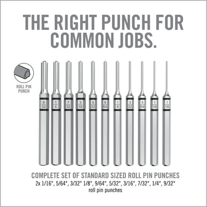 Real Avid ACCU-PUNCH 11-PIECE ROLL PIN PUNCH SET Cacciaspine