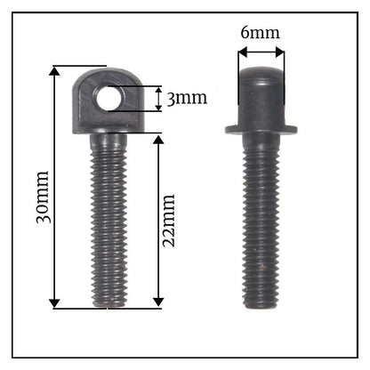 Recknagel vite M5 a testa piatta 6 mm foro 3 mm