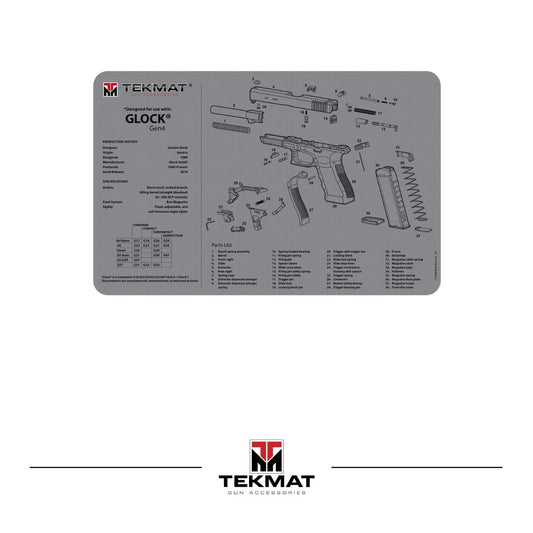 TEKMAT Glock Gen4 Grey Gun Cleaning Mat 28x43cm