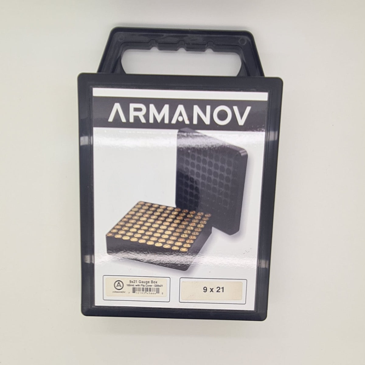 Armanov Armanov Case Gauge box 100 rnd pockets with Flip Cover 9x21 B-STOCK